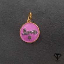 Load image into Gallery viewer, Pave Diamond Round Love Enamel Pendant, 925 Sterling Silver, Diamond Findings, Pave Diamond Jewelry
