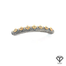 Load image into Gallery viewer, Pave Diamond Tube Beads, 925 Sterling Silver, Long Bended Tunnel Beads For Bracelet, Diamond Findings Jewelry, Diamond Spacer Beads