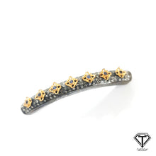 Load image into Gallery viewer, Pave Diamond Tube Beads, 925 Sterling Silver, Long Bended Tunnel Beads For Bracelet, Diamond Findings Jewelry, Diamond Spacer Beads