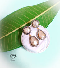 Load image into Gallery viewer, Sea Shell Earrings, Pave Diamond Earrings With Natural Sea Shell
