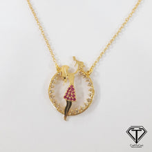 Load image into Gallery viewer, Pave Couple Pendant With Chain, 925 Sterling Silver, Pave Diamond Jewelry, Handmade Jewelry