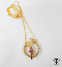 Load image into Gallery viewer, Pave Couple Pendant With Chain, 925 Sterling Silver, Pave Diamond Jewelry, Handmade Jewelry