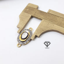 Load image into Gallery viewer, Pave Diamond Oval Polki Connector ,Oval Charm Connector