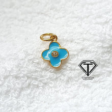 Load image into Gallery viewer, Enamel Flower Pendant, 925 Sterling Silver Flower Charm Pendant, Enameled Flower Pendant, Charm Findings