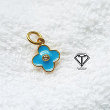 Load image into Gallery viewer, Enamel Flower Pendant, 925 Sterling Silver Flower Charm Pendant, Enameled Flower Pendant, Charm Findings