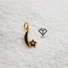 Load image into Gallery viewer, Enamel Moon Star Pendant, 925 Sterling Silver Moon Star Charm Pendant, Enameled Moon Star Pendant, Charm Findings