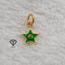 Load image into Gallery viewer, Enamel Star Pendant, 925 Sterling Silver Star Charm Pendant, Enameled Star Pendant, Charm Findings