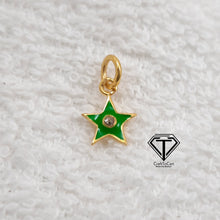 Load image into Gallery viewer, Enamel Star Pendant, 925 Sterling Silver Star Charm Pendant, Enameled Star Pendant, Charm Findings