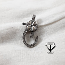 Load image into Gallery viewer, Pave Diamond Polki Clasp, Pave Diamond Lock, 925 Sterling Silver, Jewelry Components, Polki Findings, Polki Jewelry