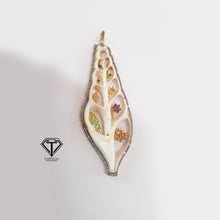 Load image into Gallery viewer, Pave Unique Sea Shell Pendant, 925 Sterling Silver, Pave Diamond Jewelry, Handmade Jewelry