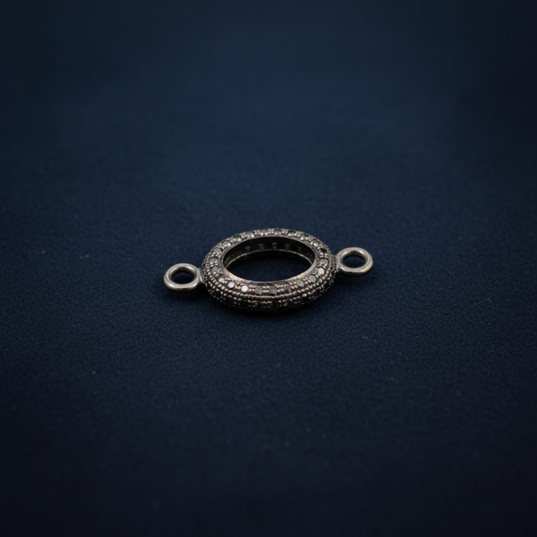 Pave Diamond Oval Connector, Pave Diamond Oval Bracelet Connector