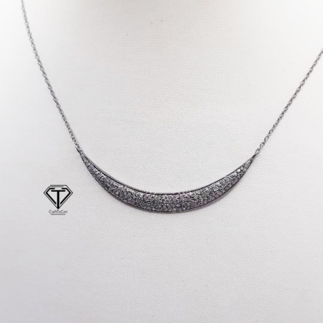 Pave Diamond Smiley Connector Necklace, 925 Sterling Silver, Diamond Smiley Findings, Pave Diamond Jewelry