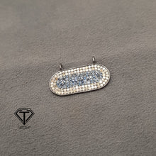 Load image into Gallery viewer, Bar Connector Pendant, Pave Blue Sapphire Rectangle Bar Connector Pendant, Single Cut Diamond Connector
