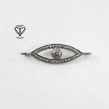 Load image into Gallery viewer, Evil Eye Connector Pendant, Pave Diamond Evil Eye Connector Pendant
