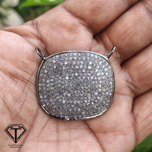 Load image into Gallery viewer, Square Connector Pendant, Pave Diamond Square Connector Pendant
