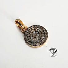 Load image into Gallery viewer, Pave Diamond Disc Charm Pendant, 925 Sterling Silver, Pave Diamond Jewelry
