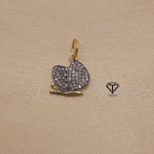 Load image into Gallery viewer, Pave Diamond Butterfly Charm, 925 Sterling Silver, Diamond Findings, Pave Diamond Jewelry
