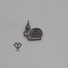 Load image into Gallery viewer, Pave Diamond Snail Charm, Pave Diamond Charm, Jewelry Components, Diamond Findings
