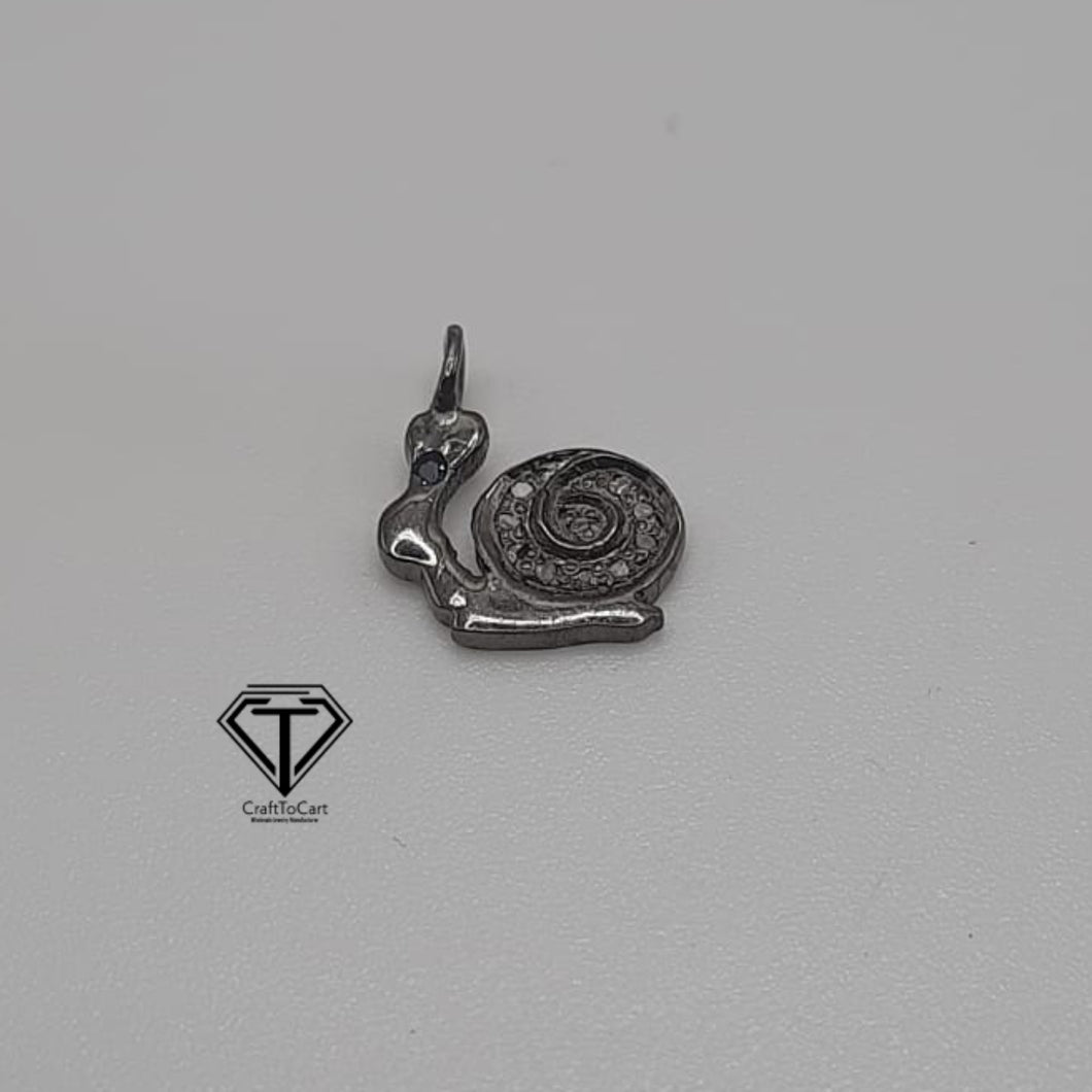 Pave Diamond Snail Charm, Pave Diamond Charm, Jewelry Components, Diamond Findings