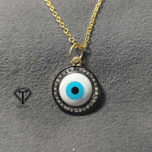 Load image into Gallery viewer, Pave Diamond Eye Pendant, Pave Eye Pendant, 925 Sterling Silver, Diamond Jewelry
