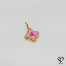 Load image into Gallery viewer, Enamel flower Charm, 925 Sterling Silver Pave Diamond Enamel Flower Charm, Enameled Flower Charm, Diamond Charm Jewelry
