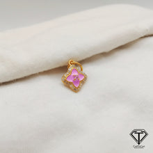 Load image into Gallery viewer, Enamel flower Charm, 925 Sterling Silver Pave Diamond Enamel Flower Charm, Enameled Flower Charm, Diamond Charm Jewelry
