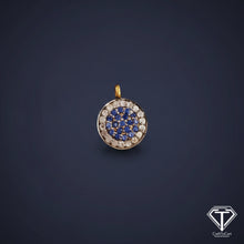 Load image into Gallery viewer, Pave Diamond Sterling Silver Round Disc Pendant
