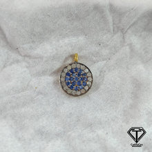 Load image into Gallery viewer, Pave Diamond Sterling Silver Round Disc Pendant
