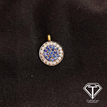 Load image into Gallery viewer, Pave Diamond Sterling Silver Round Disc Pendant
