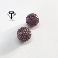 Load image into Gallery viewer, 12mm Pave Ball Beads, Pave Round Ball Beads, Pave Jewelry, Pave Beads, Silver Finding
