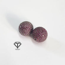 Load image into Gallery viewer, 12mm Pave Ball Beads, Pave Round Ball Beads, Pave Jewelry, Pave Beads, Silver Finding
