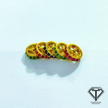 Load image into Gallery viewer, Pave Spacer Single Line Rondels Wheel Beads, 925 Sterling Silver Tire, Spacer Wheel
