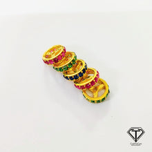 Load image into Gallery viewer, Pave Spacer Single Line Rondels Wheel Beads, 925 Sterling Silver Tire, Spacer Wheel

