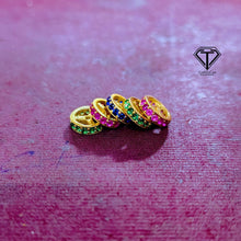 Load image into Gallery viewer, Pave Spacer Single Line Rondels Wheel Beads, 925 Sterling Silver Tire, Spacer Wheel

