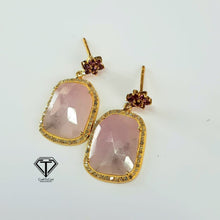 Load image into Gallery viewer, Pink Sapphire, Earring, 925 Sterling Silver Pink Sapphire, Rhodonite Earring, Jewelry Findings, Handmade Jewelry
