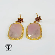 Load image into Gallery viewer, Pink Sapphire, Earring, 925 Sterling Silver Pink Sapphire, Rhodonite Earring, Jewelry Findings, Handmade Jewelry
