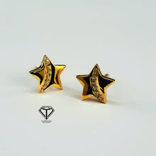 Load image into Gallery viewer, Star Stud Earrings, Pave Diamond Stud, Jewelry Components, Diamond Findings
