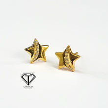 Load image into Gallery viewer, Star Stud Earrings, Pave Diamond Stud, Jewelry Components, Diamond Findings
