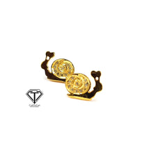 Load image into Gallery viewer, Snail Stud Earrings, Pave Diamond Stud, Jewelry Components, Diamond Findings
