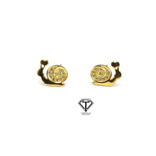 Load image into Gallery viewer, Snail Stud Earrings, Pave Diamond Stud, Jewelry Components, Diamond Findings
