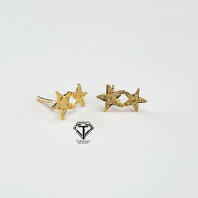 Load image into Gallery viewer, Star Stud Earrings, Pave Diamond Stud, Jewelry Components, Diamond Findings
