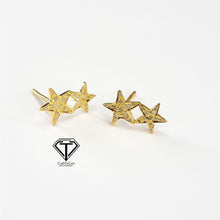 Load image into Gallery viewer, Star Stud Earrings, Pave Diamond Stud, Jewelry Components, Diamond Findings
