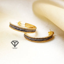 Load image into Gallery viewer, Pave Round Hoops, Mini Huggie Hoops, Pave Diamond Earrings, Pave Diamond Jewelry
