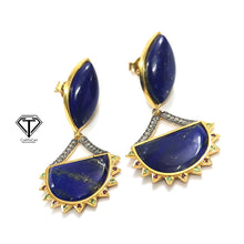 Load image into Gallery viewer, Lapis Earring, 925 Sterling Silver Lapis Lazuli Earring, Jewelry Findings, Handmade Jewelry
