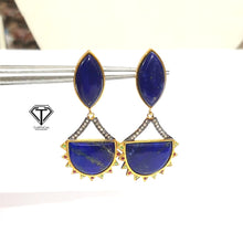 Load image into Gallery viewer, Lapis Earring, 925 Sterling Silver Lapis Lazuli Earring, Jewelry Findings, Handmade Jewelry
