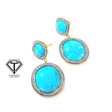 Load image into Gallery viewer, Turquoise Earring, 925 Sterling Silver Earring, Jewelry Findings, Handmade Jewelry
