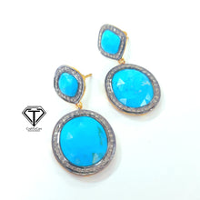 Load image into Gallery viewer, Turquoise Earring, 925 Sterling Silver Earring, Jewelry Findings, Handmade Jewelry
