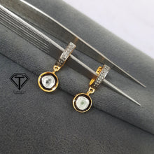 Load image into Gallery viewer, Pave Diamond Polki Earring, Drop Earring, 925 Sterling Silver Earring, Pave Diamond Finding, Jewelry Making Supplies
