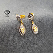 Load image into Gallery viewer, Drop Earrings, Pave Diamond Earrings, Modern Stylish Earring, Jewelry Findings, Handmade Jewelry
