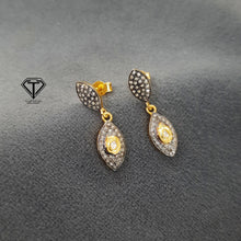 Load image into Gallery viewer, Drop Earrings, Pave Diamond Earrings, Modern Stylish Earring, Jewelry Findings, Handmade Jewelry
